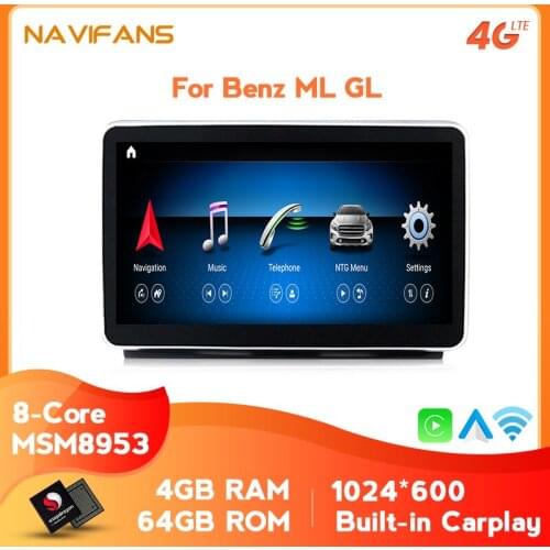 4G+64G Android 10 Qualcomm 8 Core For Mercedes Benz ML W166 / GL X166 2012-2015 NTG 4.5 Car Multimedia Player Navigation GPS