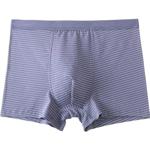 Men Boxer Large Size Striped Comfortable Fashion Sexy Breathable Underpants Men Underwear Cotton Men Boxer Shorts Underwear New