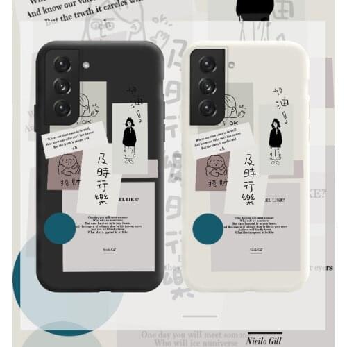 Quiet Literary Girl Phone Case For Samsung Galaxy S21 S20 FE S10 Note 20 10 Ultra Plus A72 A52 A42 A32 A12 A02S 4G 5G Cover