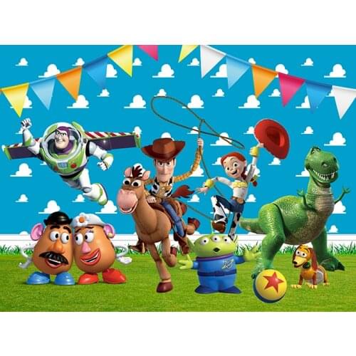 Disney Toy Story Background Cloth Photo Background Poster Childrens Birthday Party Decoration Supplies Room Pictorial