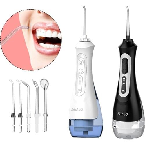 Oral Irrigator 3 Modes USB Rechargeable Water Flosser Portable Dental Water Jet Waterproof Irrigator Dental Teeth Cleaner+5 Jet