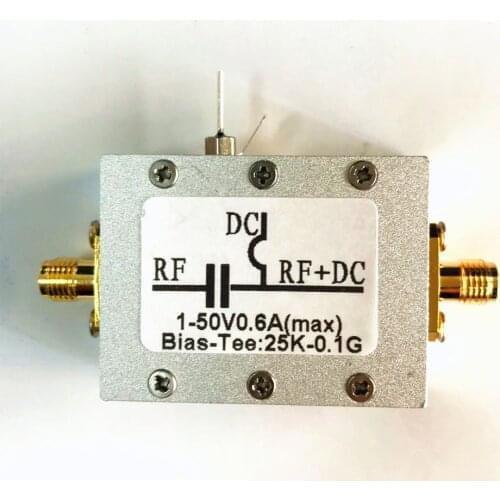 RF Biaser Bias Tee 25K-100MHz DC blocker Coaxial feed 1-50V dc FOR VHF HF AM HAM radio RTL SDR Low Noise Amplifier BiasTee
