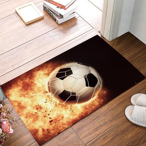 Flame Football Shooting Sport Athletics Floor Mats for Living Rooms Anti-slip Carpets Kitchen Bathroom Rugs Entrance Doormat