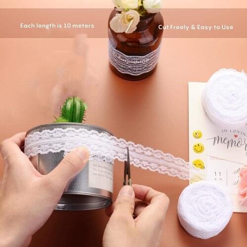 2.5cm Width 20M White Lace Decoration Lace Gift Packaging Wedding Banquet Decoration Christmas DIY Craft Gift Ribbon
