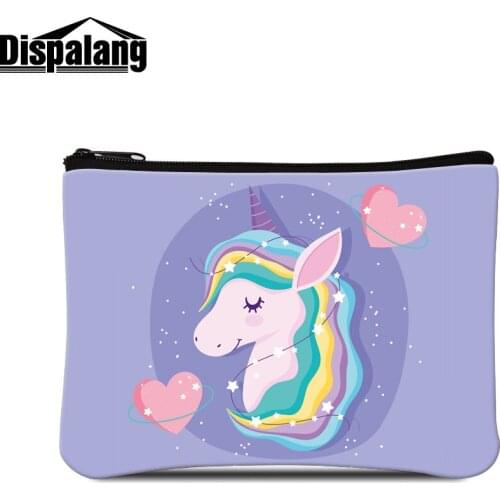 Cute Unicorn Print Mini Wallet Cartoon Logo Custom Coin Purse Women Small Portable Shopping Change Bag Girls Fashion Key Pouch