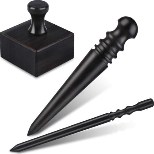 KAOBUY Leather Edge Burnisher Tool Set Sandalwood Leather Craft Edge Chamfering Device For Professional Wallets Belt Holes DIY