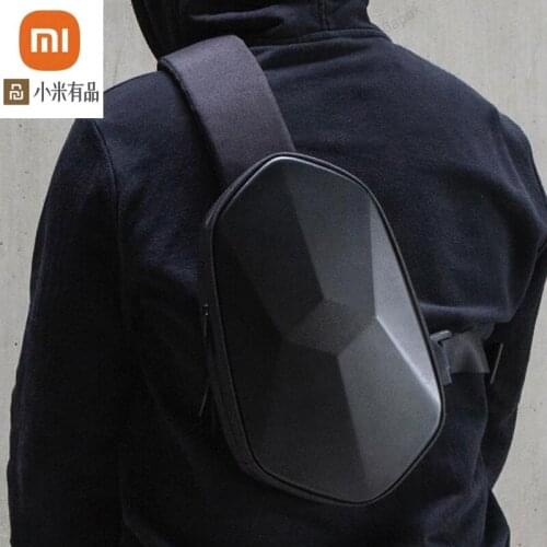 Xiaomi BEABORN Polyhedron Chest Bag PU Rugged Anti-Bumper Portable USB Shoulder Bag Backpack Bag Side Pack