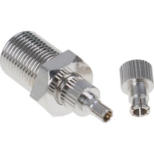 Nickel Plated 26mm F Female To TS9 & CRC9 Male Plug Coaxial Adapter RF Connector
