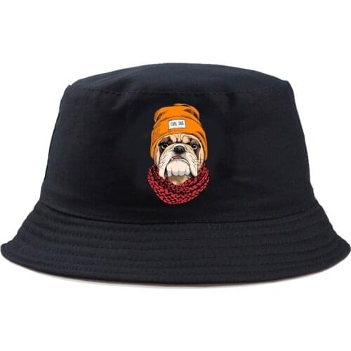 New i am cool dog bulldog Bucket Hat men Cotton Fishing Hunting Cap Outdoor Beach Fisherman Panama Women