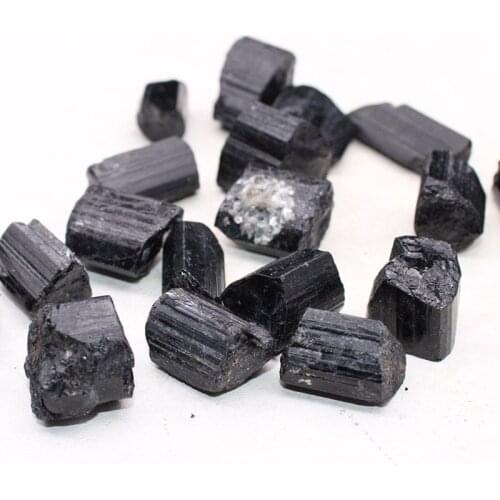 Healing Raw Gemstone Natural Crystal Black Tourmaline Stone Pendant Necklace