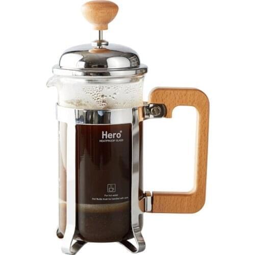 Portable Manual Coffee French Press Pot Coffee Maker Stainless Steel High Borosilicate Glass Coffee/Tea Brewer Coffee Containers