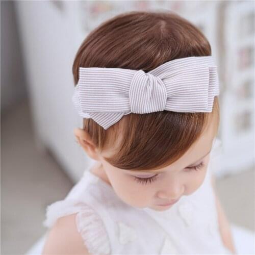 New Baby Striped Bow Headband Turban Kids Sweet Bandages Children Headwear Gingham Girls Elastic Bow Hair Band Hair Accessories