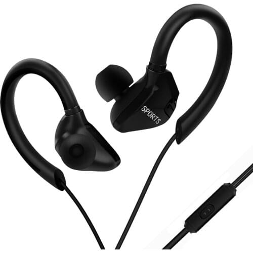 In-ear Bass Stereo Mobile Wired Headphones 3.5mm Ear Hook Sport Earbuds for Smartphones Wire Headset With Microphone Earphones