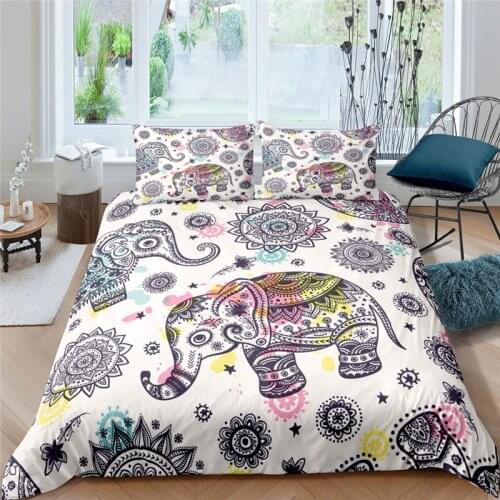 Luxury 3D Elephant Print Kids Teens Bedding Sets Comfortable Animal Duvet Cover Pillowcase Home Textile Single/Queen/King Size