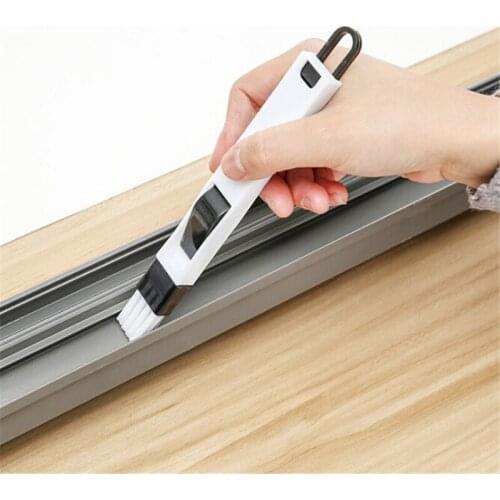 Window Slot Groove Corner Cleaning Brush 2 In 1 Multipurpose Detachable Keyboard Gap Brush Cleaner with Dustpan