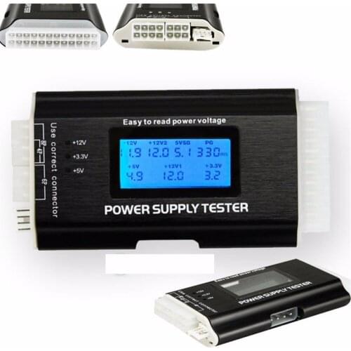 1Pc Computer PC Power Supply Tester Checker 20/24 pin SATA HDD ATX BTX Meter LCD Wholesale