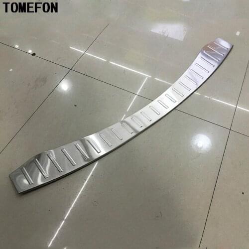 TOMEFON For Ford Explorer Sport 2016 2017 Car Stainless Steel Car Rear Bumper Scuff Sill Car Rear Bumper Protector Cover Trim
