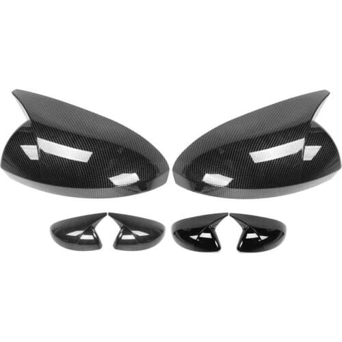 Exterior Mirror Housing Pair Side Mirror Cover Cap Add‑On Housing Shell Horn Style Fit for Nissan Sentra/Sylphy 2020-2021