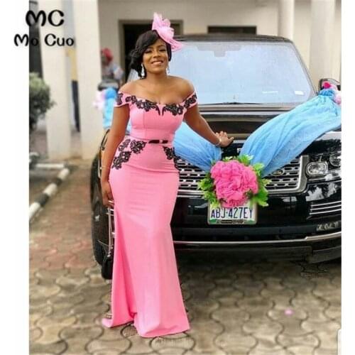 2020 Fushina Mermaid Off Shoulder Bridesmaid Dresses Long Wedding Party Dress Appliques South African Women Bridesmaid Dress