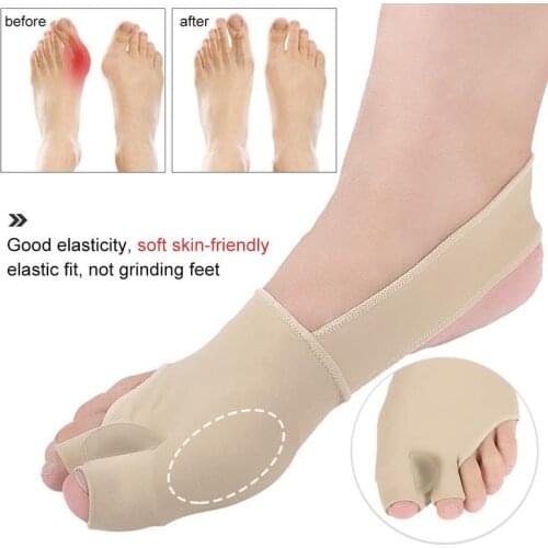 1Pair Toe Separator Orthotics Feet Foot Care Bone Thumb Adjuster Soft Bunion Protector Pedicure Socks Toe Straightener