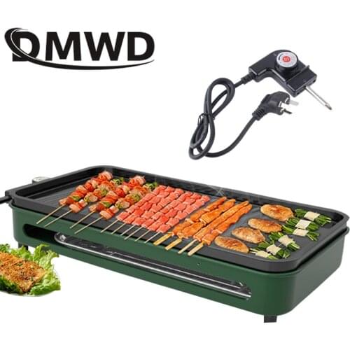 Automatic Smokeless BBQ Electric Kebab Rotary Grill Stove Rotisserie Teppanyaki Barbecue Non-stick Frying Pan Skewer Griddle