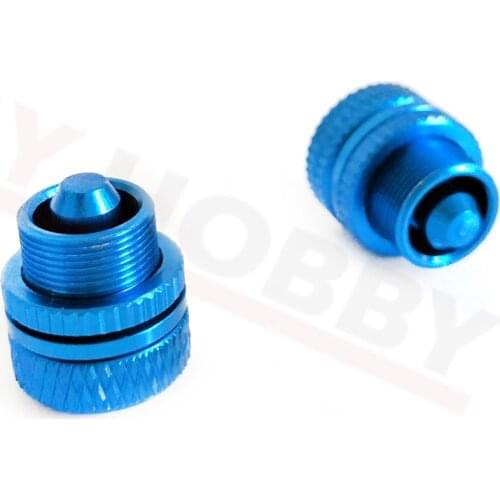 2pcs/pack Aluminum Fuel Plug Dot With Fuel Filler Nozzle For RC Fuel Tank Fuel Line System Blue Color