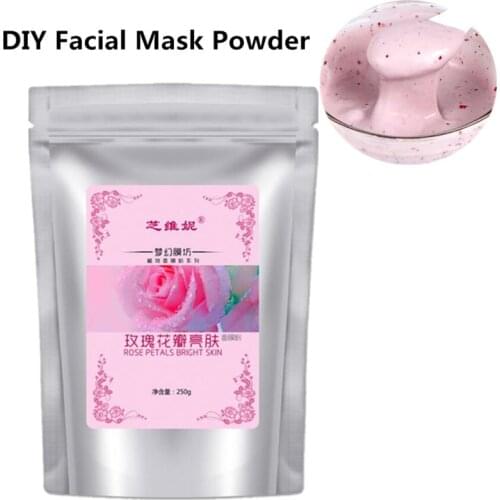 250g Natural Rose Petals Soft Collagen Mask Facial Powder Moisturizing Pores Shrink Whitening Beauty Salon Equipment