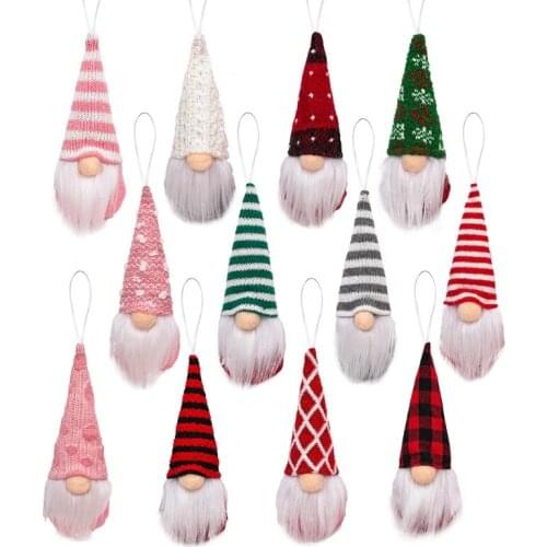 3pcs Christmas Tree Hanging Gnomes Ornaments Swedish Handmade Plush Gnome Santa Elf Home Decorations