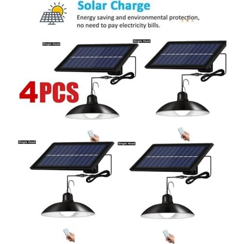 4pcs remote 30 led 2 head Retro Lampshade Solar Pendant Light Outdoor Chandelier Waterproof Solar Lamp Light for Garden,Indoor,C
