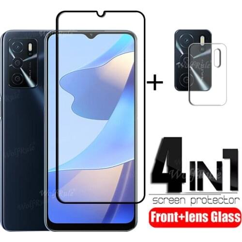 4-in-1 For OPPO A16 Glass For OPPO A16 A 16 Tempered Glass Full Cover Screen Protector For OPPO A53 A92 A72 A52 A16 Lens Glass