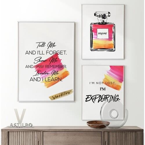 Abstract Watercolor Perfume Bottle Flower Wall Art Canvas Painting Poster Bedroom Living Home Decor High Quality Wall Stickers