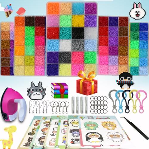 48Color 2.6-5mm Hama Beads DIY Fuse Bead with Accessories Perler Beads 3D Puzzles For Children 4800-24000pcs Educational jigsaw