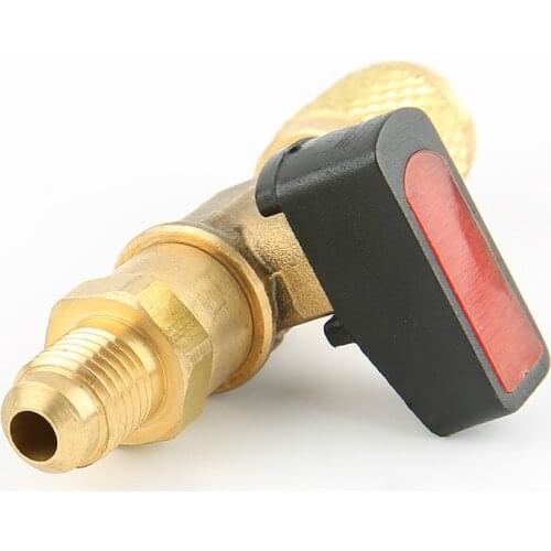 HONGSEN 1PC 1/4" Male to 1/4" Female Straight Ball Valve Hand Tool Parts AC Charging for R22 Refrigerant Cn(origin) HOWHI