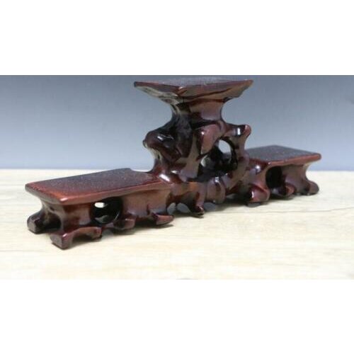 China Hand-carved wood ebony base wooden middle high shelf