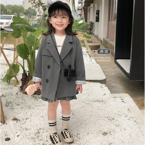 Mihkalev Fashion children spring autumn clothing set 2020 jacket +skirt girls 2pieces fall outfits kids clothes girl tracksuit