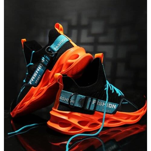 Big Size Slip Resistant Air Cushion Sport Shoes Men Black Orange Man Sneakers Sports Shoes Mens Running Shoes Tennis Gym D-422