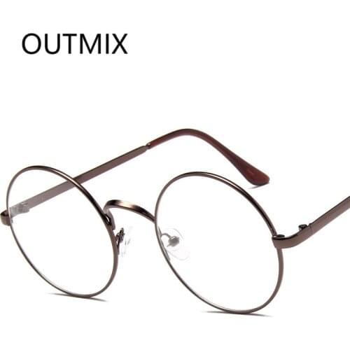 New Fashion Computer Glasses Frame for Women Men Retro Classic Metal Round Eyewear Myopia Optical Mirror Decorative Specyacles