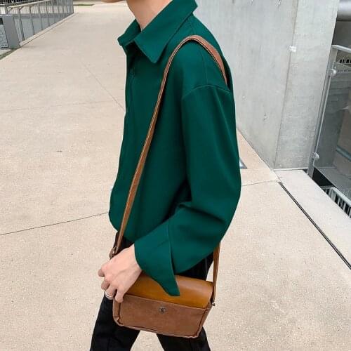 Autumn Dress Shirts Mens Fashion Society Mens Formal Shirts Korean Loose Multicolor Long-sleeved Shirts Men Casual Shirts M-2XL