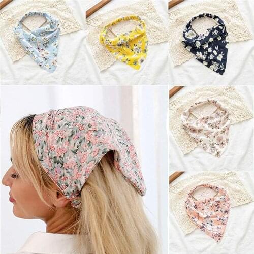 Printing Triangle Bandanas Headband Elastic Hair Bands Women Flower Printed Hairband Turban Headbands for Girls New Headwear