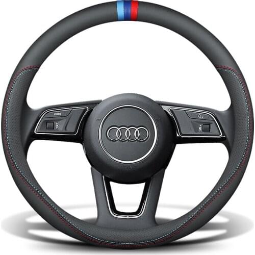 Suitable for Audi A4L A3 A6L A7 Q3 A5 Q2L Q5L leather suede steering wheel cover