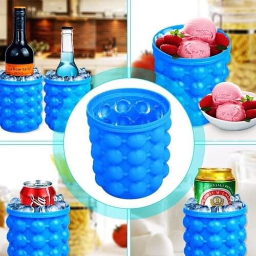 Ice Ball Maker Silicone Ice Portable Bucket Wine Ice Cube Mold Tray Cooler Beer Cabinet Kitchen Tool Water Whiskey Freeze Bucket
