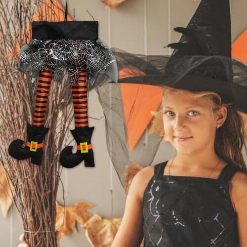 Portable Halloween Witchs Legs Wicked Novelty Witch Legs Plush Witch Legs With Shoes Halloween Decor