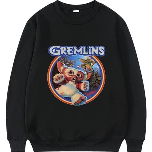 Your Pet Mogwai Gremlins Print Sweatshirt Couples Retro Tops Loose Sweatshirt Gizmo 80s Movie Mogwai Monster Sci Fi Sportswear