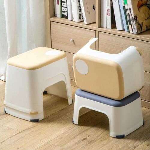 Thick Stools Household ChildrenS Plastic Simple Stackable Low Stools Thickened Adult Foot Stools For Changing Shoes