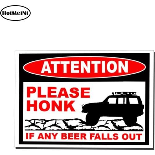 HotMeiNi 13cm X 9.1cm Funny Cherokee Beer Fall Out Sticker Warning Vinyl Decal Graphic Waterproof Car Styling Car Stickers