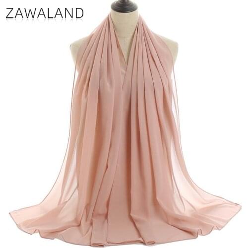Zawaland Solid Color Scarves Wrap Shawls Chiffon Bubble Scarf Hijab Fashion Headscarf Beach Shawl Women Scarf Accessories