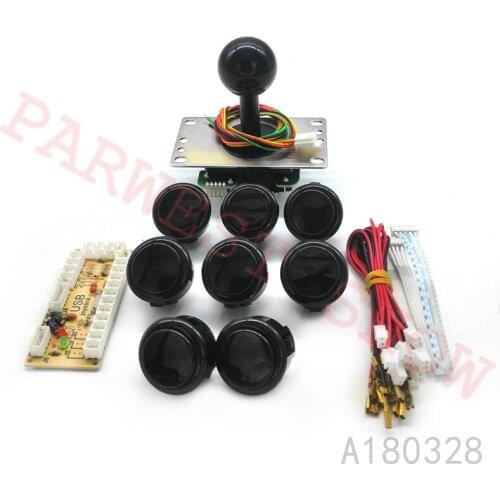 1PC Japan Original Sanwa JLF-TP-8YT-SK Joystick + 8PCS OBSF-30 Push Buttons +Zero Delay USB Encoder for Arcade DIY Kits Parts