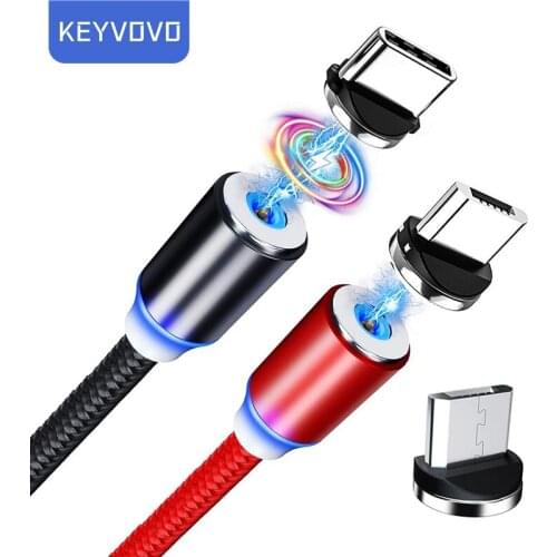 2m Magnetic Cable Micro USB Type C Fast Charging Type-C Magnet Charger Mobile Phone Cable USBC For Xiaomi Samsung Oneplus Huawei