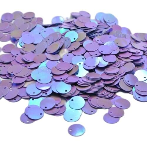 2000 Purple AB Flat Round loose sequins Paillettes Top Hole 10mm sewing Wedding
