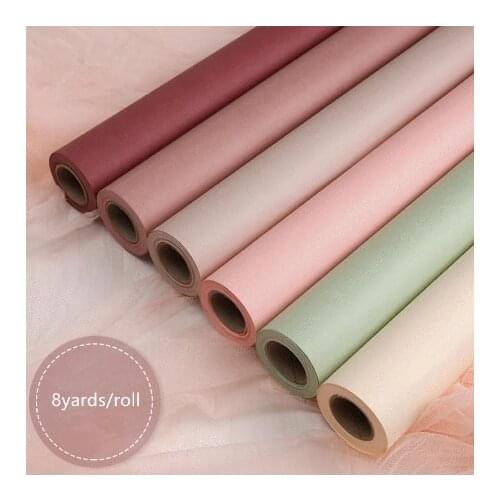 58*8yards pure color bouquet wrapping paper art paper waterproof Oxford paper roll kraft paper gift wrap tissue paper wrapping